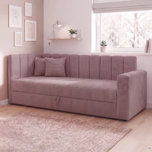 Bett mit Bettkasten Sovaro PRO 80x200 Cord Rosa