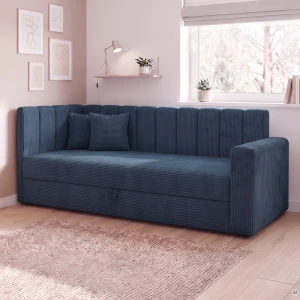 Bett mit Bettkasten Sovaro PRO 80x200 Cord Dunkelblau
