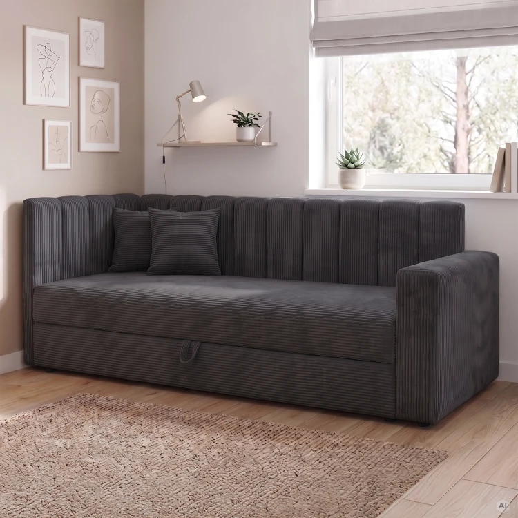 Jugendbett Sovaro PRO PLUS 80x200 Cord Anthrazit