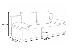 Schlafsofa mit Bettkasten BS10 PLUS Grau