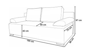 Sofa mit Schlaffunktion Eufori Plus Grün