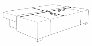 Schlafsofa mit Bettkasten Kordoba Grau/Cream