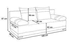 Schlafsofa mit Bettkasten Orlean PLUS Grau