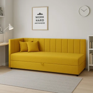 Kontinentalbett für 1 Person Sofaro Plus 120x200 Senfgelb