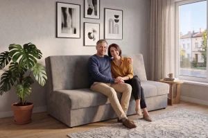 Schlafsofa mit Bettkasten Regina Grau