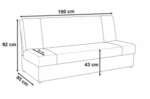 Schlafsofa mit Bettkasten Regina Grau