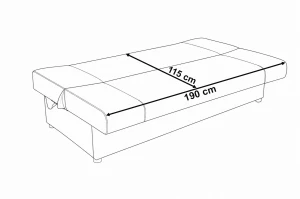Schlafsofa mit Bettkasten Regina Grau