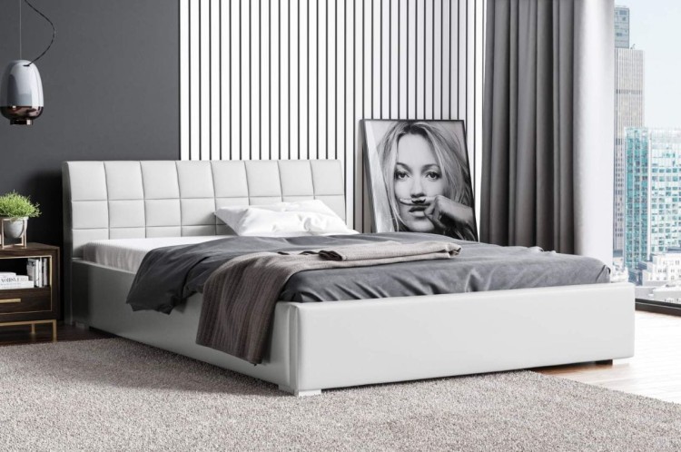 Polsterbett Kendi 140x200 Weiß