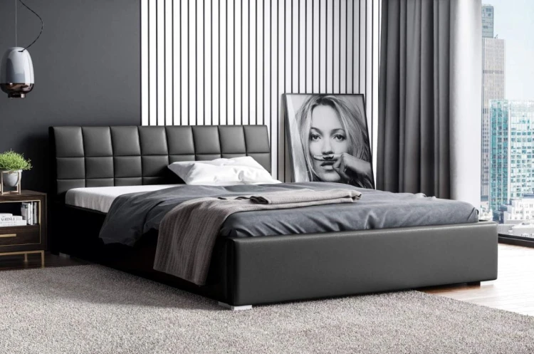 Polsterbett Kendi 140x200 Schwarz