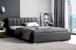 Polsterbett mit Matratze Kendi 140x200 Schwarz