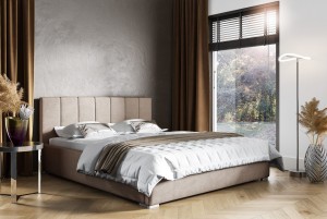 Polsterbett mit Matratze Ledo 120x200 Beige