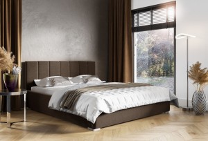 Polsterbett mit Matratze Ledo 120x200 Braun