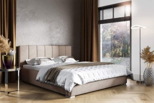 Polsterbett Ledo 160x200 Beige Metallrahmen