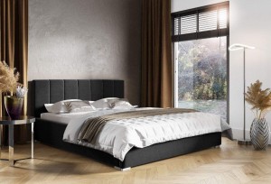 Polsterbett Ledo 180x200 Schwarz Metallrahmen