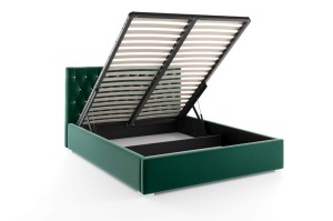 Polsterbett mit Matratze Lena 180x200 Grün Metallrahmen