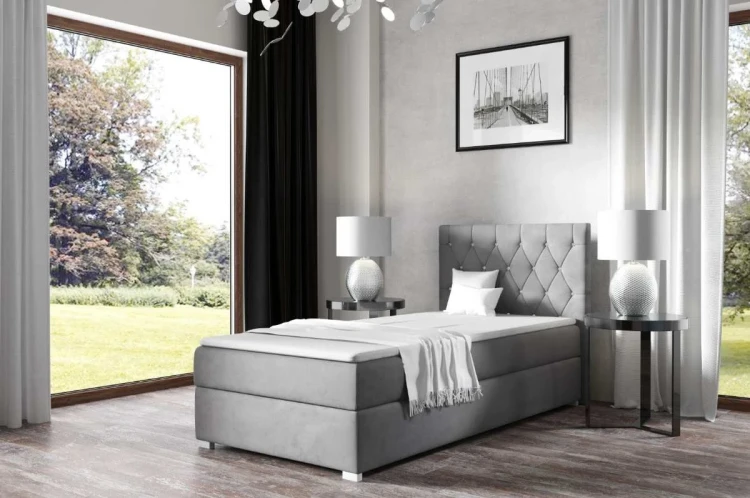 Boxspringbett Nadia Einzel 70x200 Rechts Grau