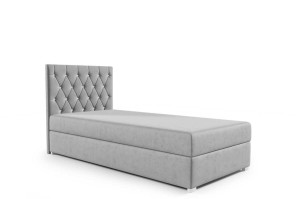 Boxspringbett Nadia Einzel 90x200 Links grau