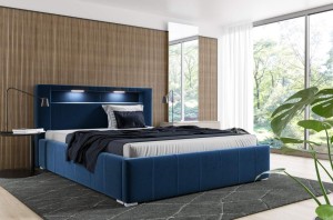 Doppelbett Palermo 180x200 Blauer Metallrahmen