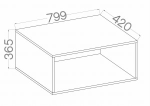 Nach oben offener Schrank Malta 113 Eiche Artisan