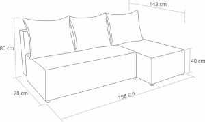Ecksofa mit Bonellfedern Ecco Plus Rechts Graphit