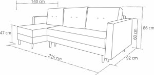 Ecksofa mit Schlaffunktion Falun Graphit