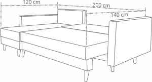 Ecksofa mit Schlaffunktion Falun Graphit