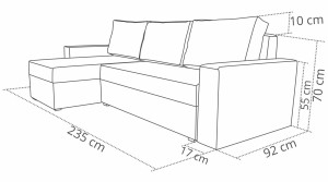 Ecksofa mit Schlaffunktion Home Grau/Graphit