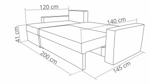 Ecksofa mit Schlaffunktion Home Grau/Grün