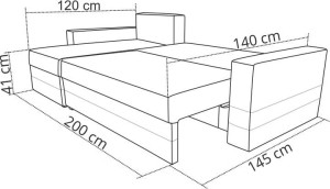 Ecksofa mit Schlaffunktion Passio Graphit/Weiß