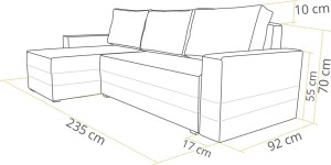 Ecksofa mit Schlaffunktion Passio Graphit/Grau
