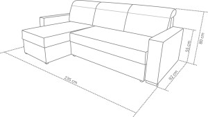 Ecksofa mit Schlaffunktion Roller Creme/Braun
