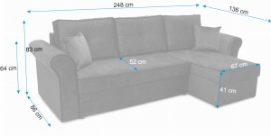 Ecksofa mit Aufbewahrungsbox Trevor Grau