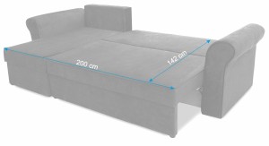 Ecksofa mit Aufbewahrungsbox Trevor Grau