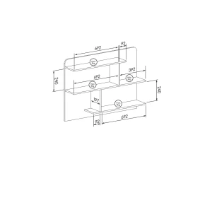 Wandregal 110 cm Lorento 08 Weiß/Nasaleiche