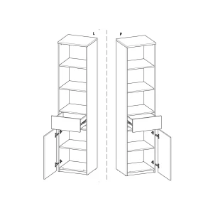 Bücherregal 45 cm Arca 03 Weiß