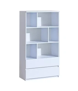 Bücherregal 80 cm mit Schubladen Arca 04 Weiß