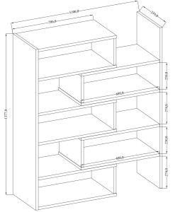 Verstellbares Bücherregal 138 cm Charles 01 Eiche Artisan