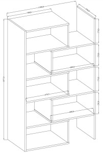Verstellbares Bücherregal 188 cm Charles 02 Eiche Artisan