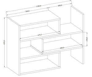 Verstellbares Bücherregal 83 cm Charles 03 Sonoma Eiche