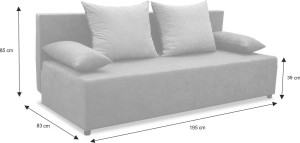 Schlafsofa mit Bettkasten BS10 PLUS Grau
