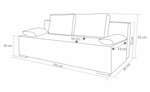Schlafsofa mit Bettkasten Ecco Grey