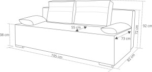 Schlafsofa mit Bettkasten Ecco DELUXE Marine