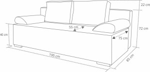 Schlafsofa mit Bettkasten Ecco Plus Senf