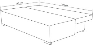 Schlafsofa mit Bettkasten Ecco Plus Pink