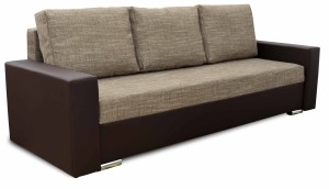 Sofa mit Schlaffunktion und Bettkasten Klass Braun/Cappucino