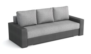 Sofa mit Schlaffunktion und Bettkasten Klass Graphit/Silber