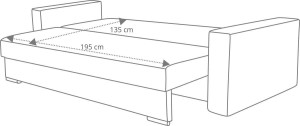 Sofa mit Schlaffunktion und Bettkasten Klass Klass Schwarz/Silber