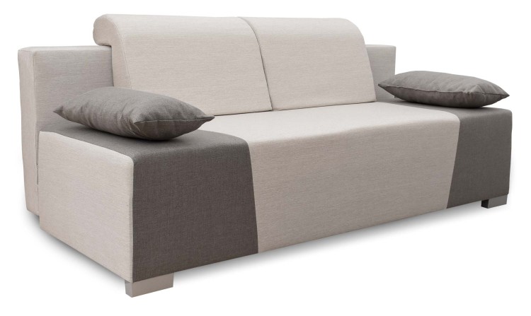 Schlafsofa mit Bettkasten Kordoba Grau/Cream