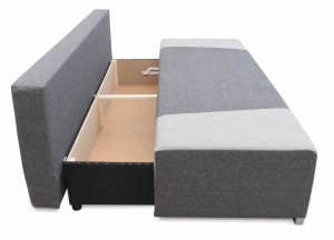 Schlafsofa mit Bettkasten Kordoba Grau/Cream