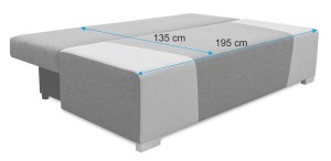 Schlafsofa mit Bettkasten Kordoba Grau/Cream